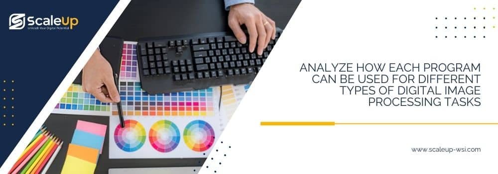 Analyze how each program can be used for different types of digital image processing tasks