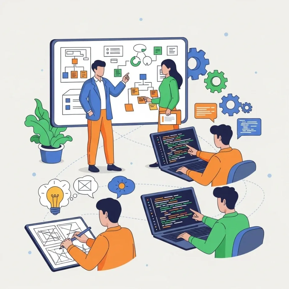 Social media marketing agency team planning content and campaigns